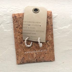 Anthropologie pearl huggie earrings